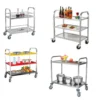 Stainless Steel Serving Trolley Cart 3 Steps