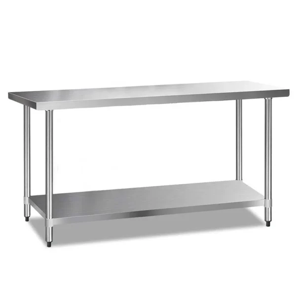 Work Table with Undershelf Stainless Steel 2 Steps 1