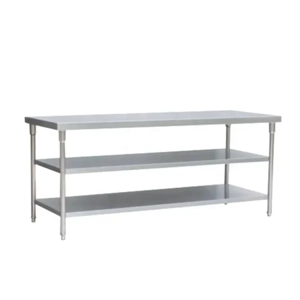 Work Table with Undershelf Stainless Steel 3 Steps