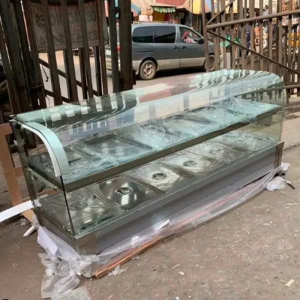 Bain Marie Food Warmer 12 Plates Curved Glass up and down