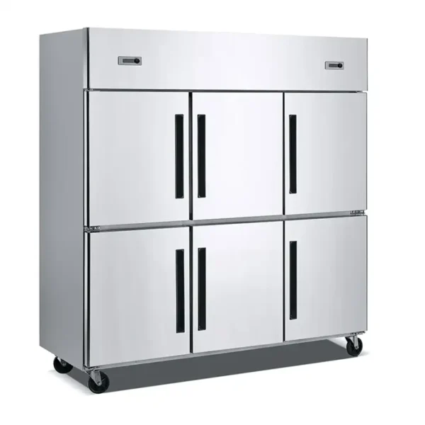 Upright Industrial Kitchen Freezer 6 Door with Kitchen Cabinet